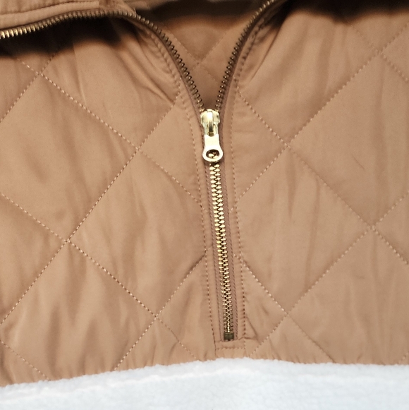 J CREW Quilted sherpa fleece half-zip pullover Sz M - Picture 5 of 12